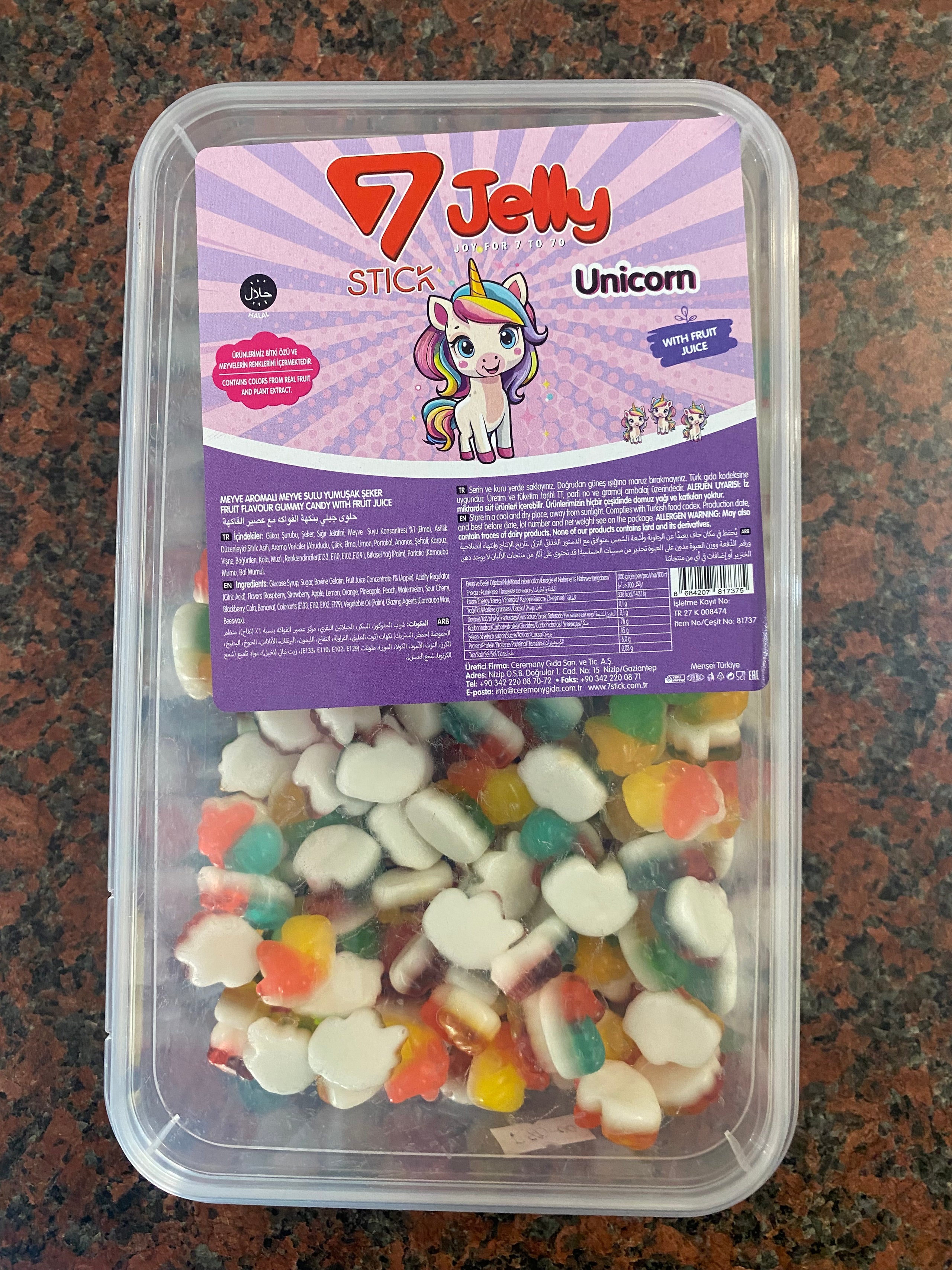 Jelly unicorns tub