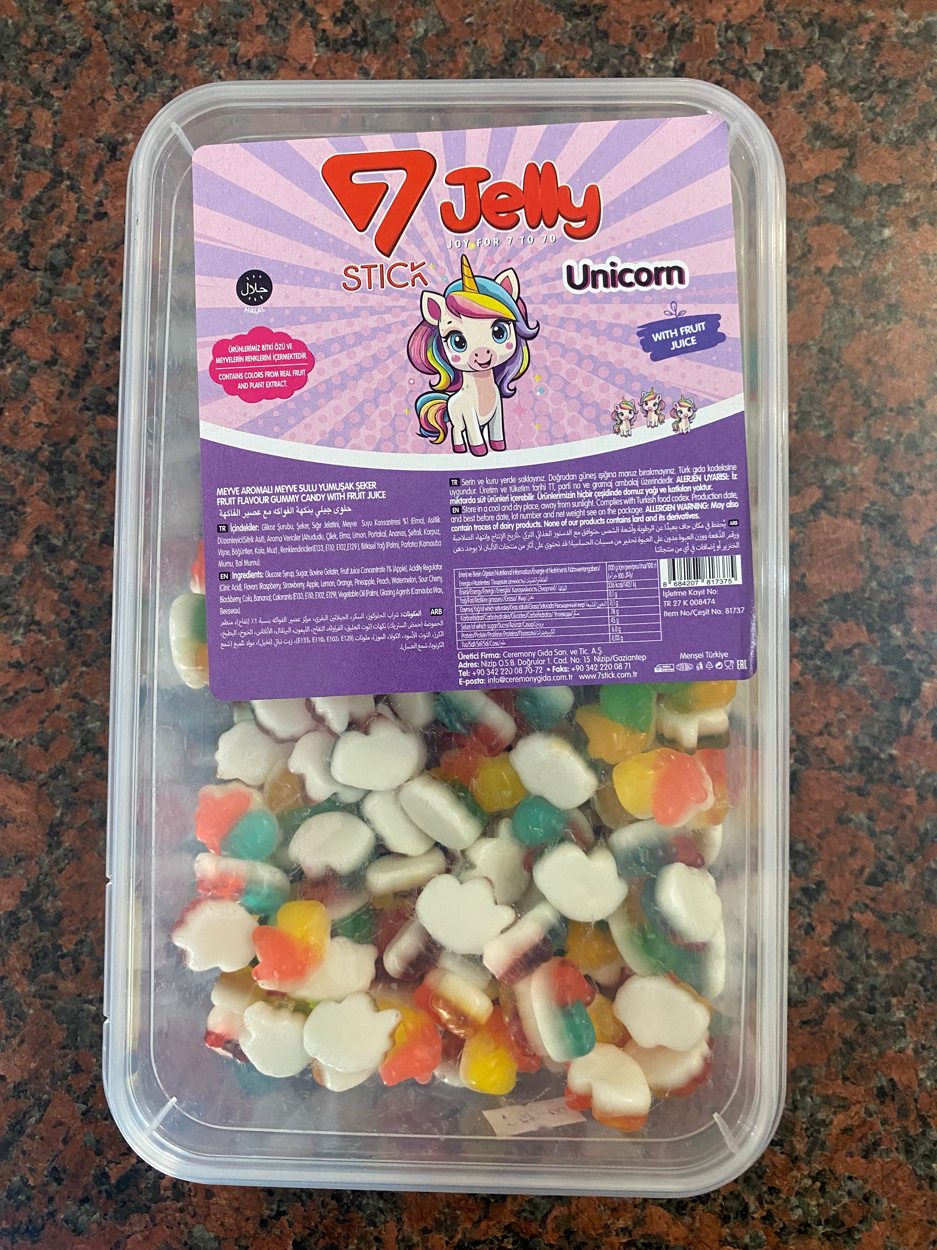Jelly unicorns tub