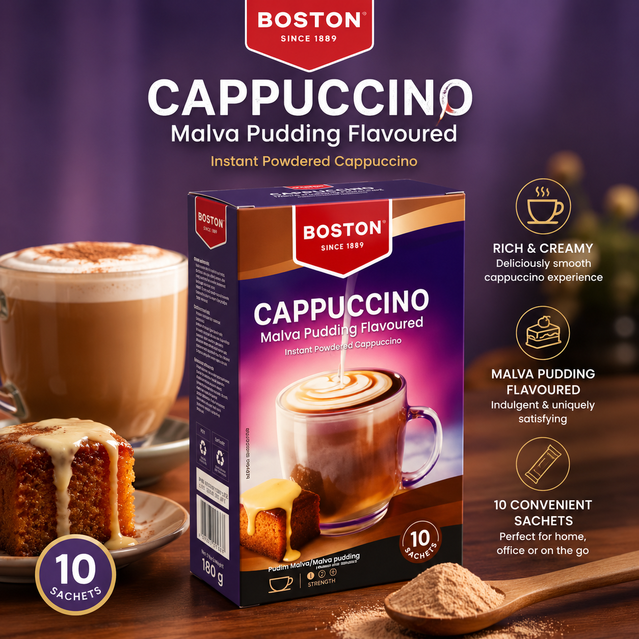Boston cappucino malva pudding 10s x12