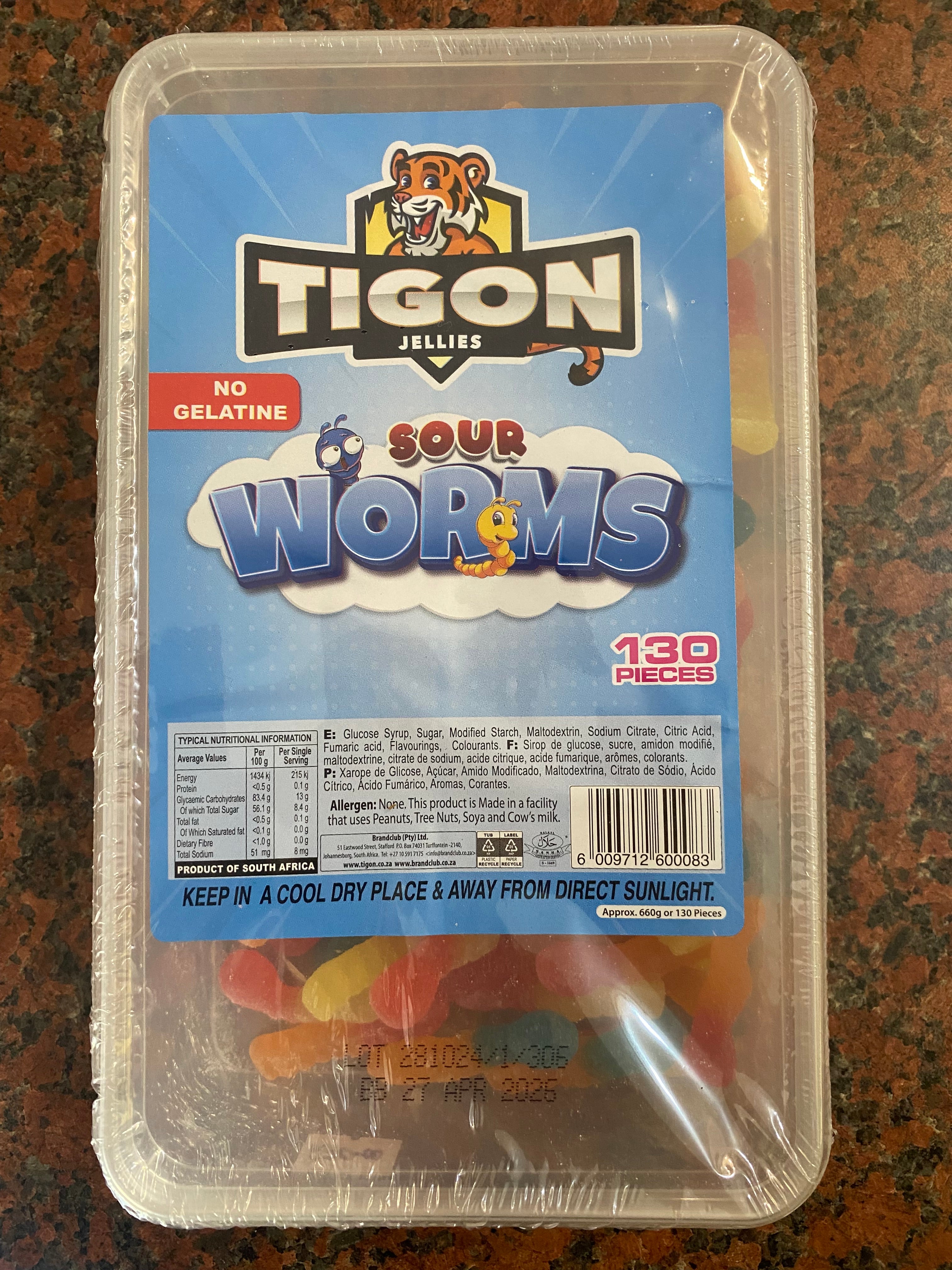 Tigon sour worms tub