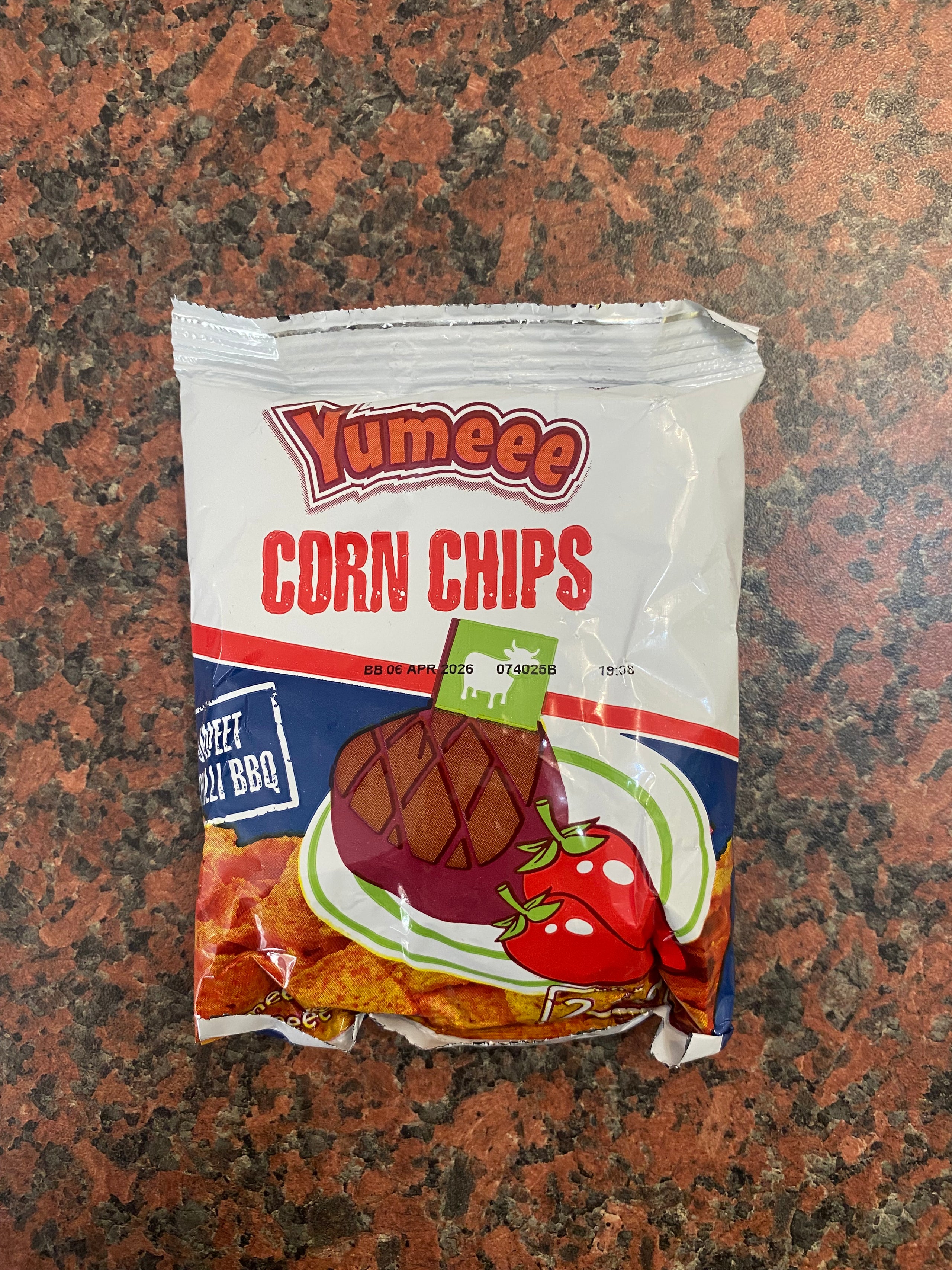 Yummee corn chips beef and sweet chilli