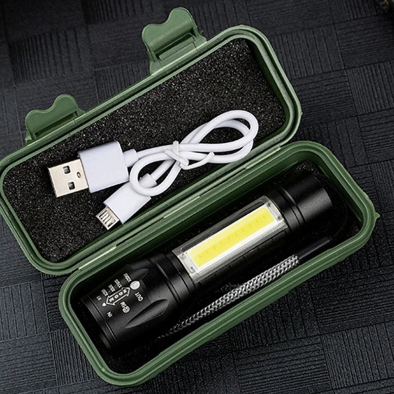 Portable Rechargeable Zoom LED Flashlight