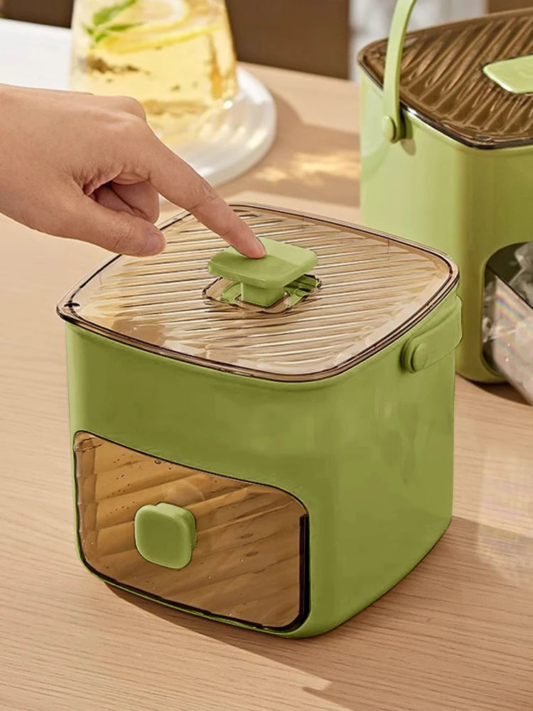 Portable Ice Maker with Handle & Storage Drawer