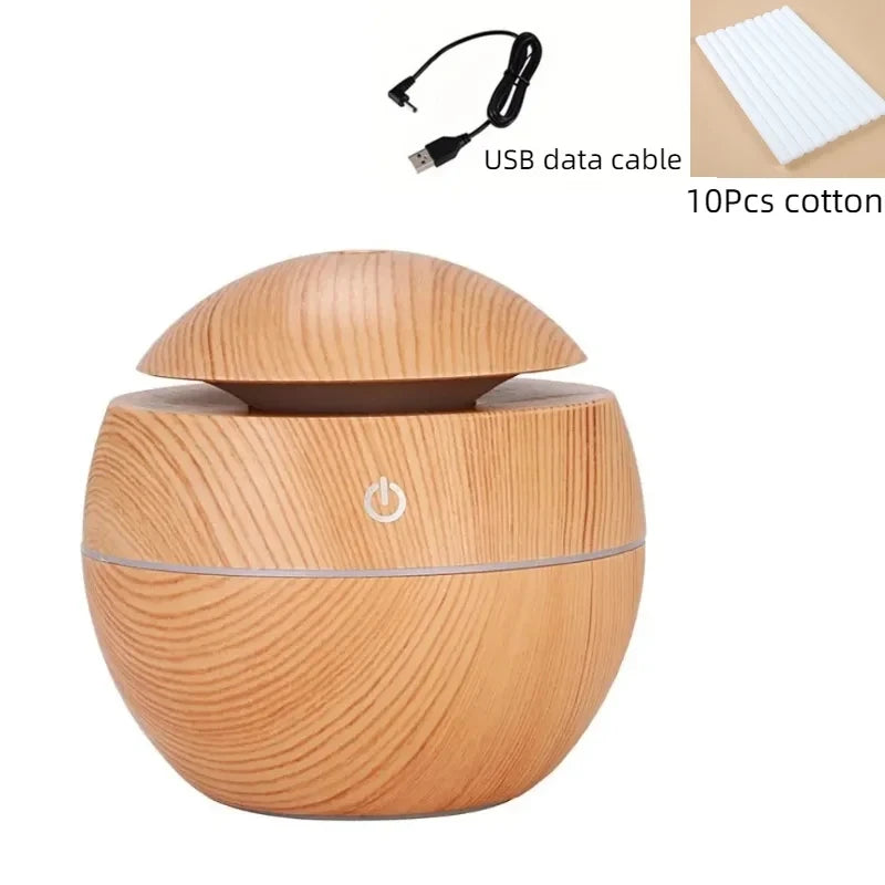 Wood Grain Vase Humidifier Aroma Diffuser USB